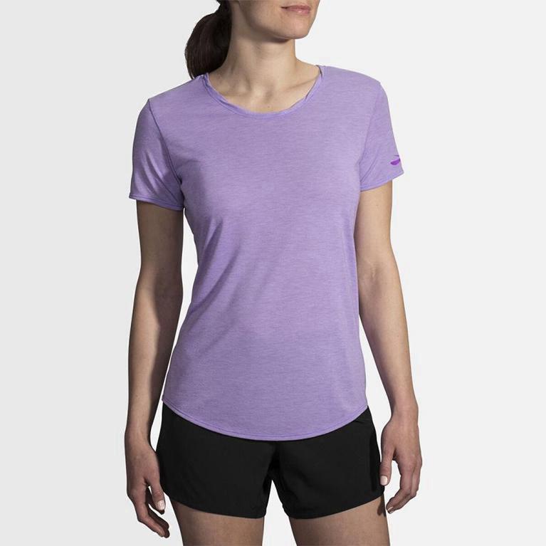 Brooks Distance Australia - Women's Short Sleeve Running Shirt - Purple (493850-GJK)